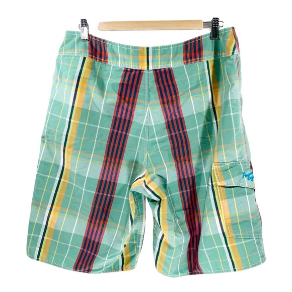 American Eagle Shorts Men’s 10" Classic Board Shorts Swim Trunks Plaid Waist 33 - Picture 10 of 12
